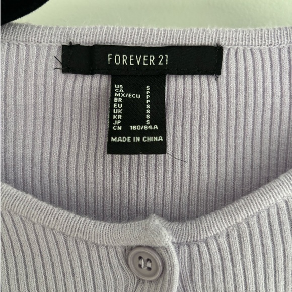 Forever 21 Light Lavender Ribbed Button Cardigan - Picture 3 of 6